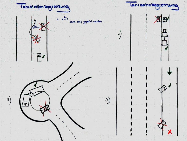 Straßenmarkierungen – Fahrlehrerausbildung